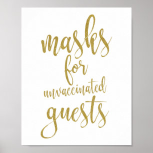 Poster Panneau Masques Pour Invités Non Vaccinés