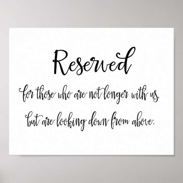 Poster Panneau Mémorial Réservé pour Mariage (Devant)