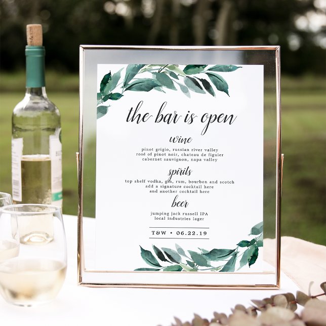 Poster Panneau Menu de la barre de Mariage de Folift Abon (Créateur téléchargé)
