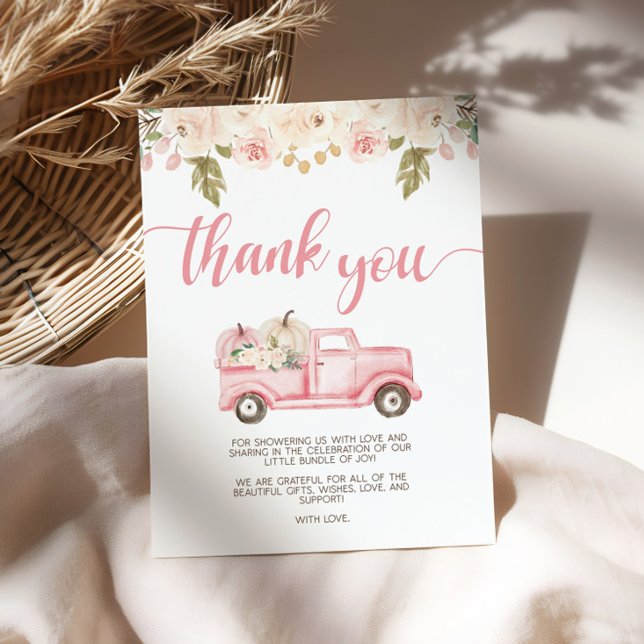 Poster Panneau Merci citrouille Baby shower de camion (Créateur téléchargé)