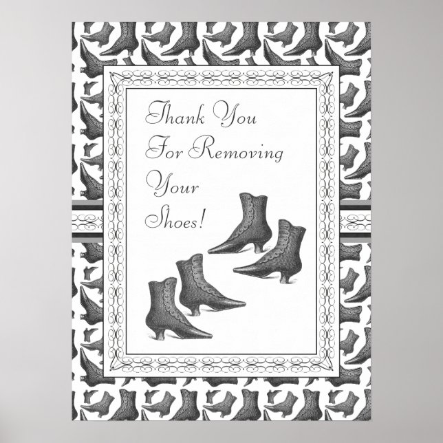 Poster Panneau Merci pour enlever vos chaussures