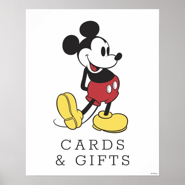 Poster Panneau Mickey Souris Cartes et Cadeaux Baby showe (Devant)
