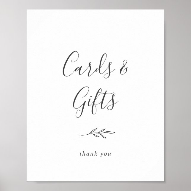 Poster Panneau minimaliste de feuilles | Cartes et cadeau (Devant)