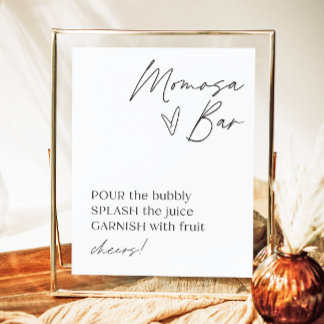Poster Panneau minimaliste de la barre Momosa | Bar Maman