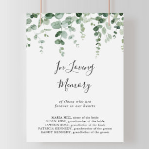 Poster Panneau Minimaliste Eucalyptus Vert En Souvenir