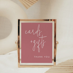 Poster Panneau minimaliste Rose Dusty Cartes et cadeaux