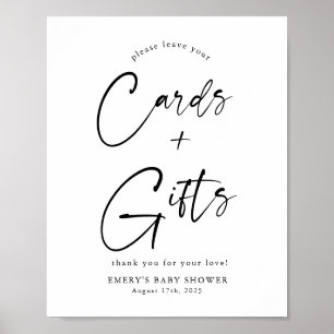 Poster Panneau moderne Cartes et Cadeaux Baby showers