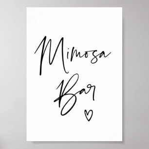 Poster Panneau moderne Mimosa Bar pour Fiançailles Mariag