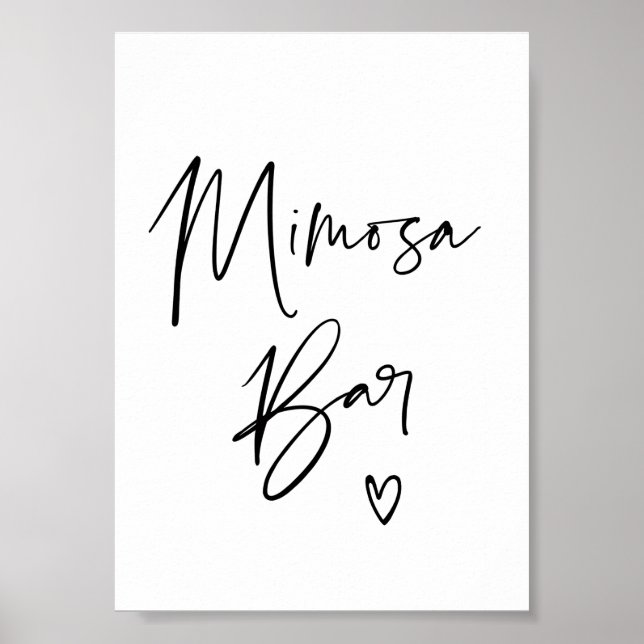 Poster Panneau moderne Mimosa Bar pour Fiançailles Mariag (Devant)