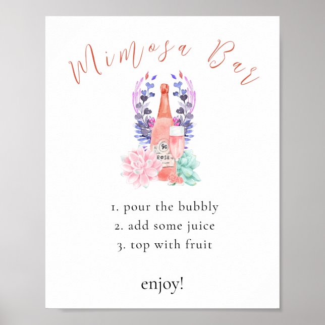 Poster Panneau Moderne Pétales & Prosecco Succulente Barr (Devant)