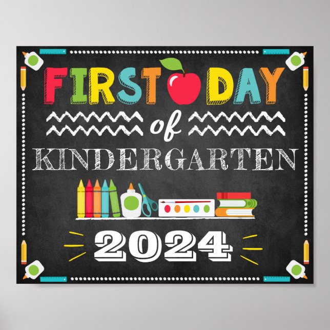 Poster Panneau modifiable du premier jour de l'école (Devant)