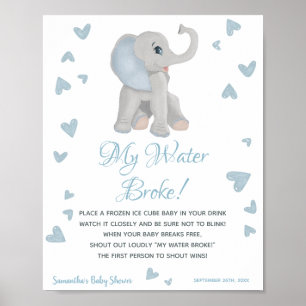 Poster Panneau Mon Baby shower Garçon Bleu Broke