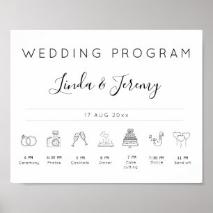 Poster Panneau Montage de l'ordre minimaliste Mariage des