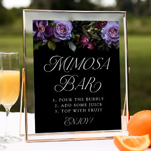 Poster Panneau Moody Gothique Purple Floral Mariage Mimos