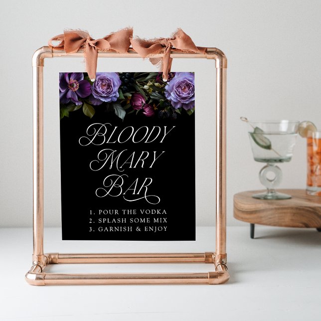 Poster Panneau Moody Gothique Violet Floral Bloody Mary B (Créateur téléchargé)