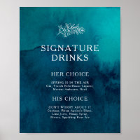 Panneau Moody Ocean Watercolor Signature Boissons