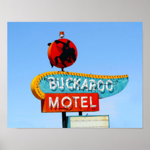 Poster Panneau Motel Buckaroo, Tucumcari, Nouveau-Mexique