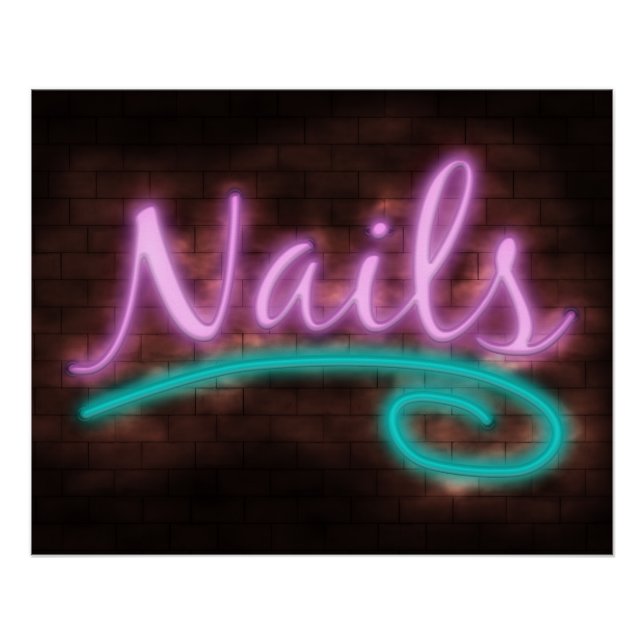 Poster Panneau Neon Nails (Devant)