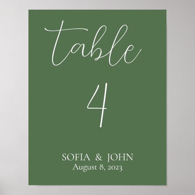 Poster Panneau Numéro de table de mesure minimal (Devant)