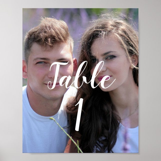Poster Panneau Numéro de table du Mariage photo (Devant)