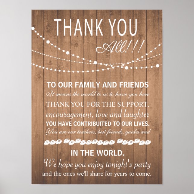 Poster Panneau ou carte mariage Merci - feux de fête (Devant)