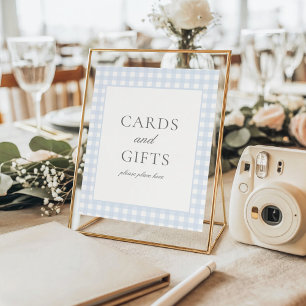 Poster Panneau Pale Blue En vichy Classic Cartes & Cadeau