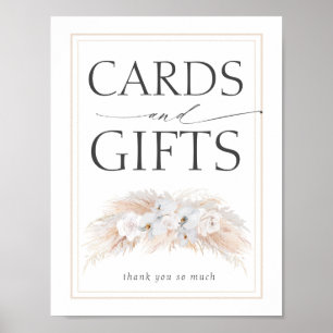 Poster Panneau Pampas Grass Mariage Cartes et Cadeaux