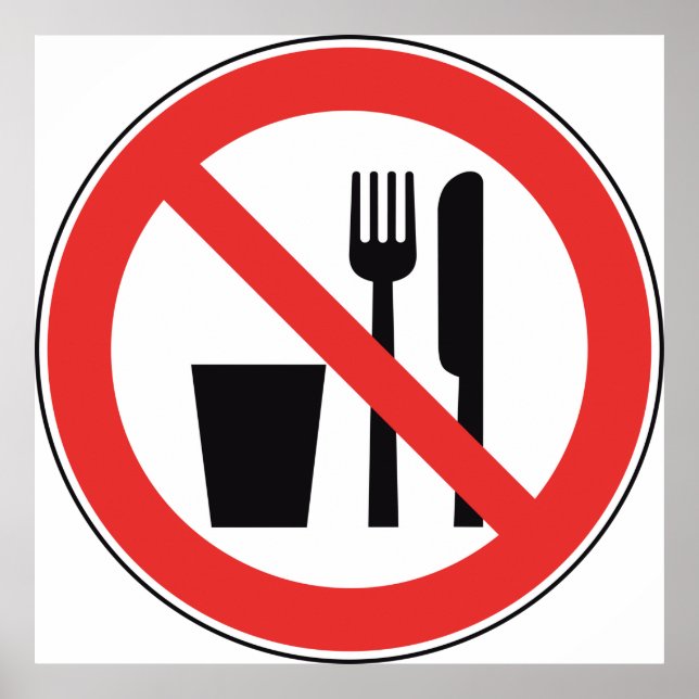 Poster Panneau Pas De Nourriture Et De Boissons (Devant)
