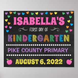 Poster Panneau Pastel Chalkboard Premier jour de jardin d