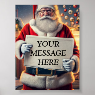 Poster Panneau père Noël : Artisanat Votre Message de Noë