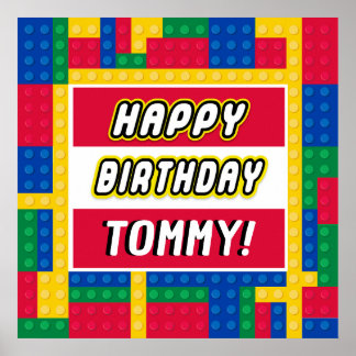 Poster Panneau personnalisable de fête d'anniversaire Bri