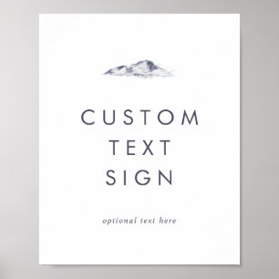 Poster Panneau personnalisé avec texte Simple Mountain Ca