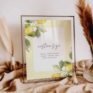 Poster Panneau personnalisé Baby shower citron