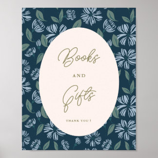Poster Panneau personnalisé Baby shower floral de fleurs 