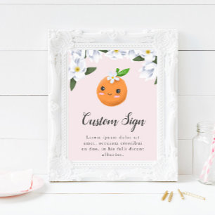 Poster Panneau personnalisé Baby shower rose petit croûte