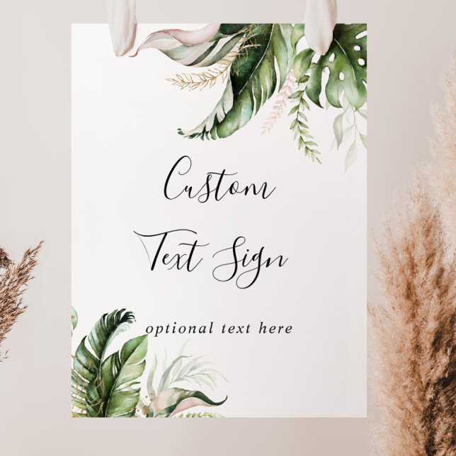 Poster Panneau personnalisé de feuillage tropical doré (Créateur téléchargé)
