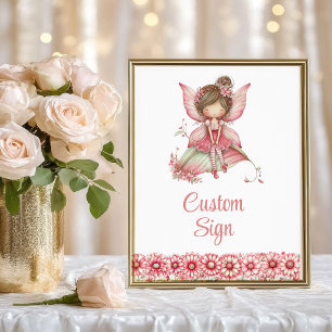 Poster Panneau Personnalisé Fées Fleurs Roses Fantaisie 2