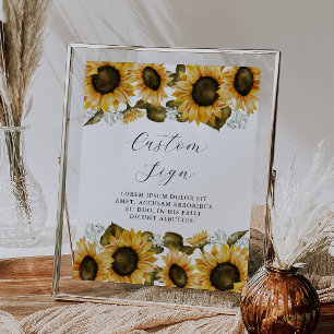 Poster Panneau personnalisé Fête des mariées tournesol