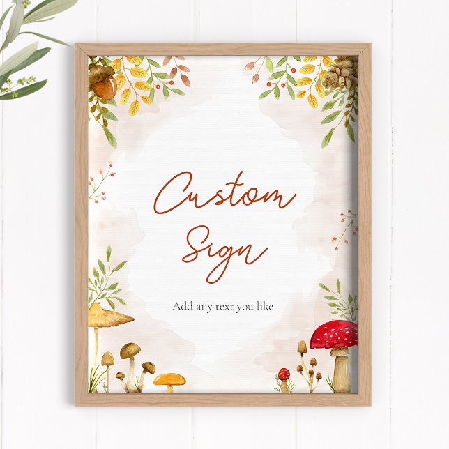 Poster Panneau personnalisé pour le baby shower des bois (Créateur téléchargé)