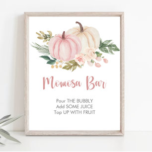 Poster Panneau Petit Baby shower Citrouille Momosa Bar