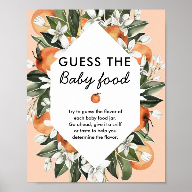 Poster Panneau Petit Baby shower Cutie Baby Food Game (Devant)