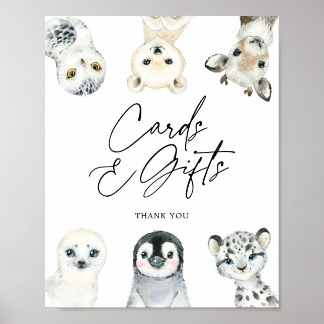 Poster Panneau Petite carte de Baby shower et cadeau arct (Devant)