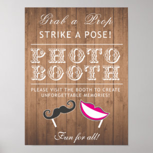 Poster Panneau Photo Booth - attrapez un accessoire amusa