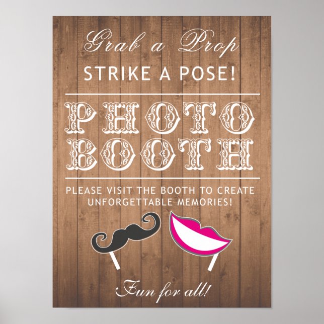 Poster Panneau Photo Booth - attrapez un accessoire amusa (Devant)