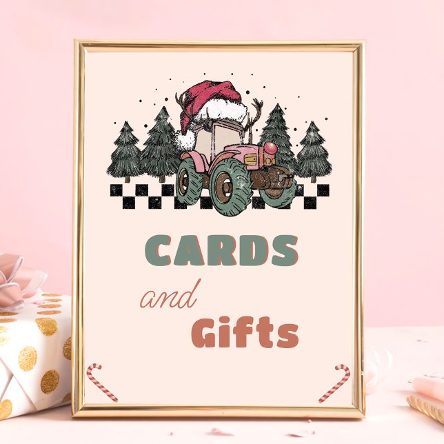 Poster Panneau Pink Christmas Truck Anniversaire Cartes e (Créateur téléchargé)