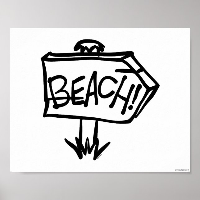 Poster Panneau plage (Devant)