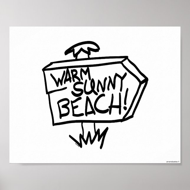 Poster Panneau Plage ensoleillée et chaude (Devant)