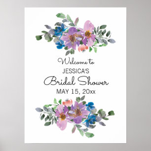 Poster Panneau Plum violet rose floral blanc Fête des mar