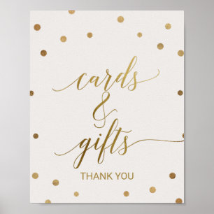 Poster Panneau Pois Gold Cartes et Cadeaux