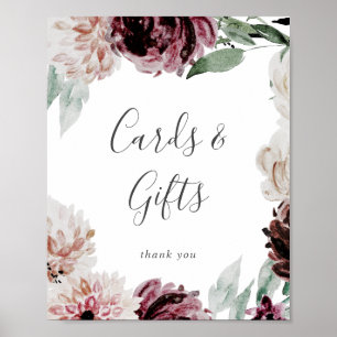 Poster Panneau pour Cartes et Cadeaux Floral Romance
